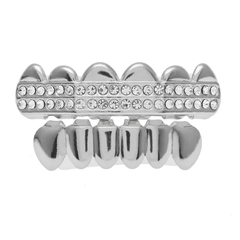 Хип-хоп кубические циркониевые Зубные коронки верхние и нижние грили зубные рот