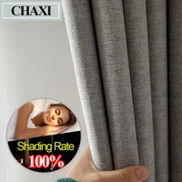 chaxi 100 blackout curtain thermal insulated soundproof waterproof blinds drapes for bedroom living room cortinas custom made