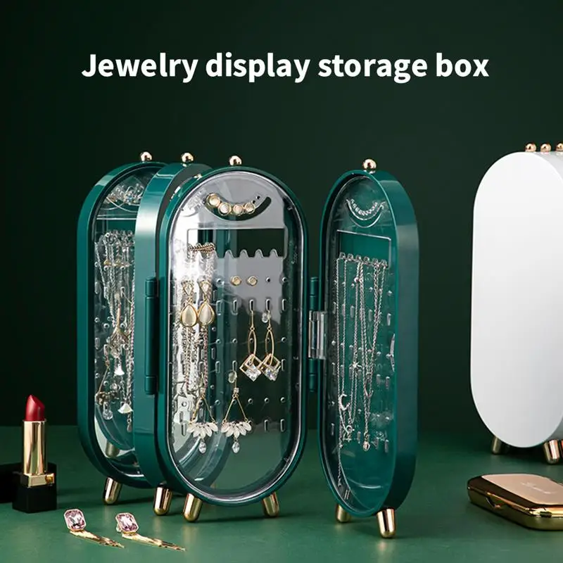

Jewelry Organizer Earrings Display Stand Bracelet Necklace Foldable Storage Box Jewelry Holder Case Plastic Box Storage Rack