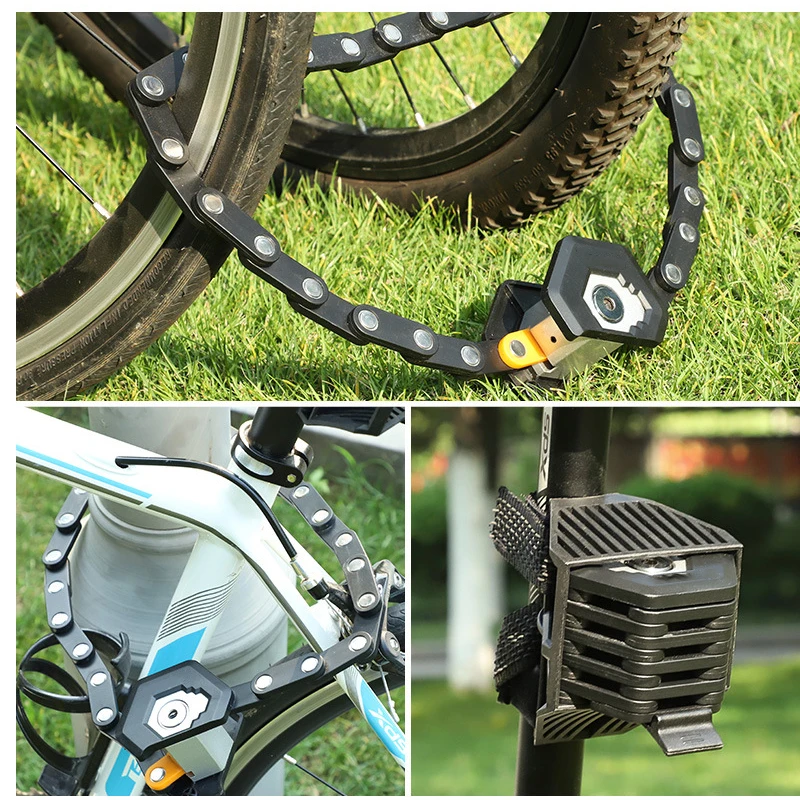

Foldable Bike Lock With 3 Keys Hamburg-Lock Alloy Anti-Theft Strong Security Bicycle Folding Lock Mount Bracket Bike Chain Lock