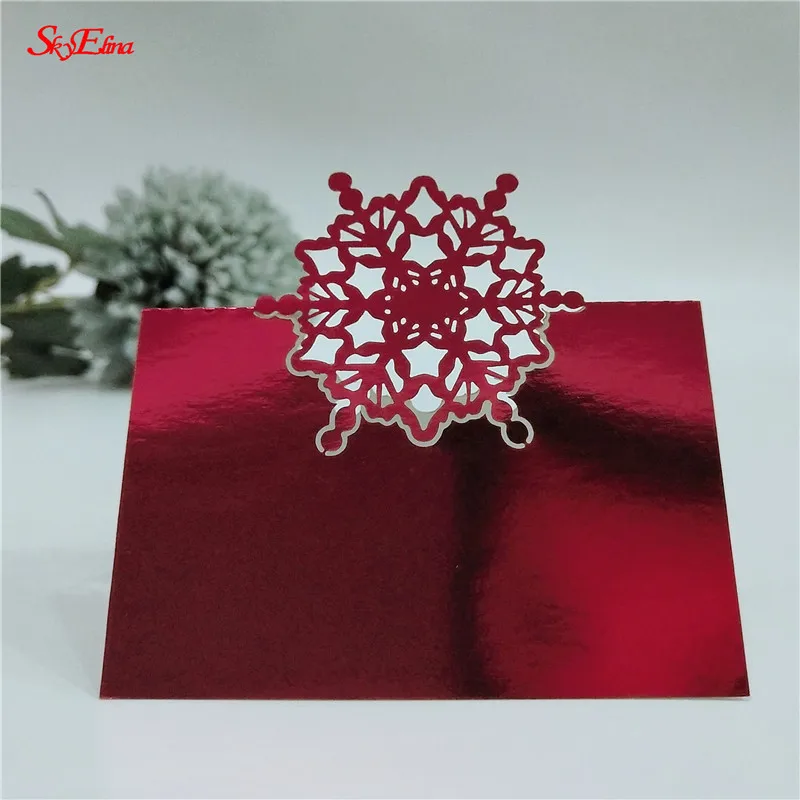 10 шт. декоративные карты снежинки для украшения вечеринки|Открытки и