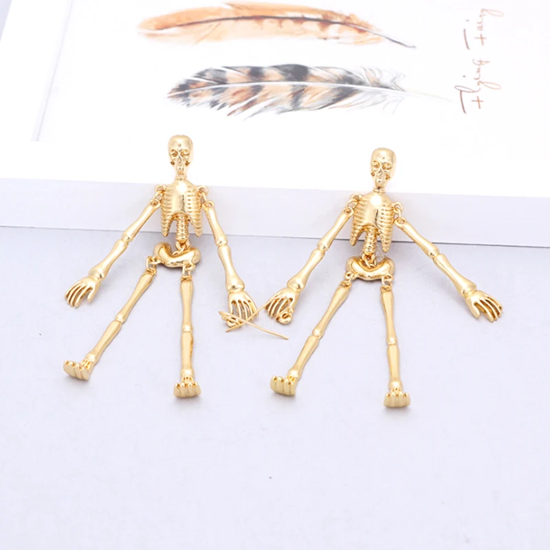 Женские винтажные серьги-скелетоны большие креативные Висячие серьги 2019 |