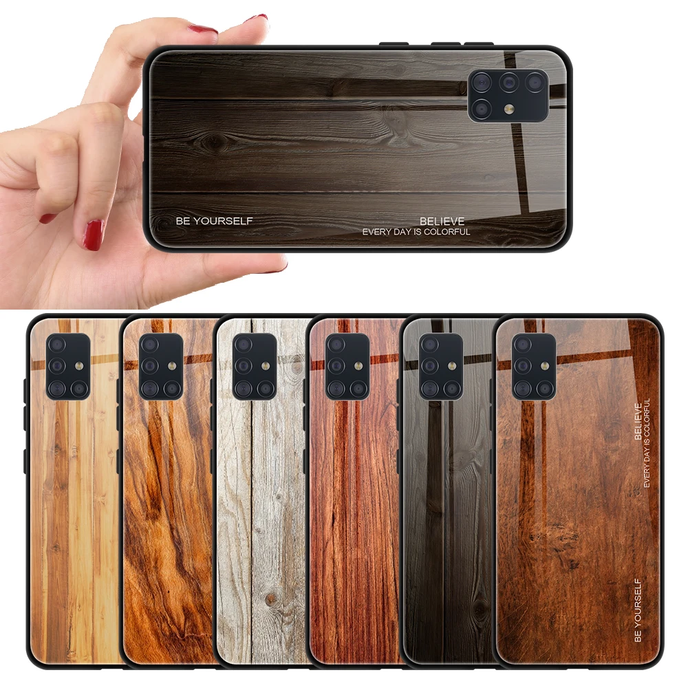 Tempered Glass Case for Samsung S23 S22 Ultra Plus A51 A71 A50 A70 A40 A10 S21 Ultra Plus A72 A52 A53 A73 A32 A52S 5G Cover Case