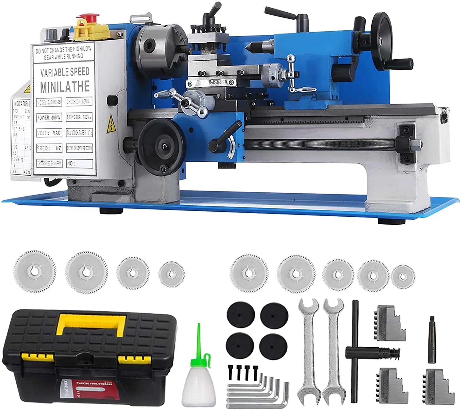 

EU warehouse in stock 7"x14" Precision Bench Top Lathe Machine 0618 550W Mini Metal Lathe