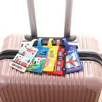 1pcs travel accessories baggage boarding tags cartoon silica gel suitcase card travel labels gifts travel accessories