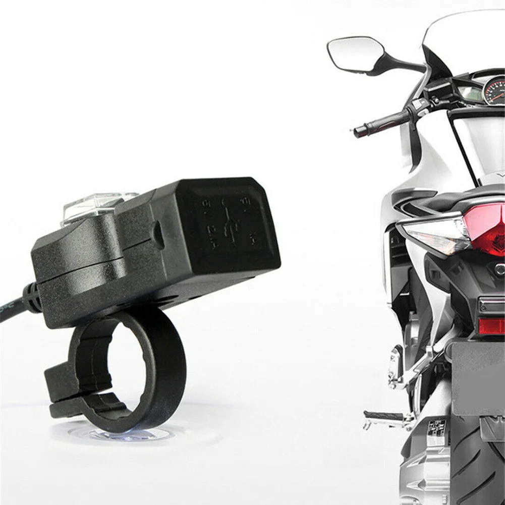 12-24 в двойной 2 USB мотоцикл разъем для руля + переключатель крепления IP66