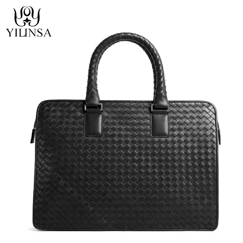 Мужские сумки YILINSA из воловьей кожи с верхней ручкой новинка 2021