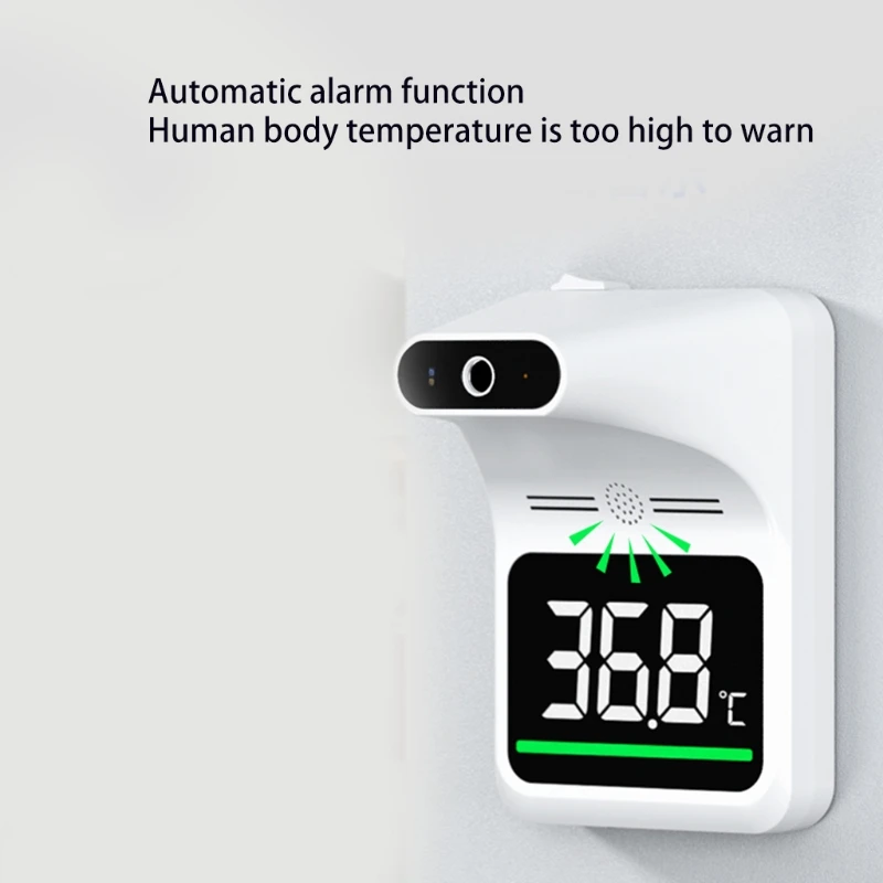

Wall Mount Thermometer Non Contact Infrared Forehead Digital Thermometer with Fever Alarm Accurate Instant Reading LCD