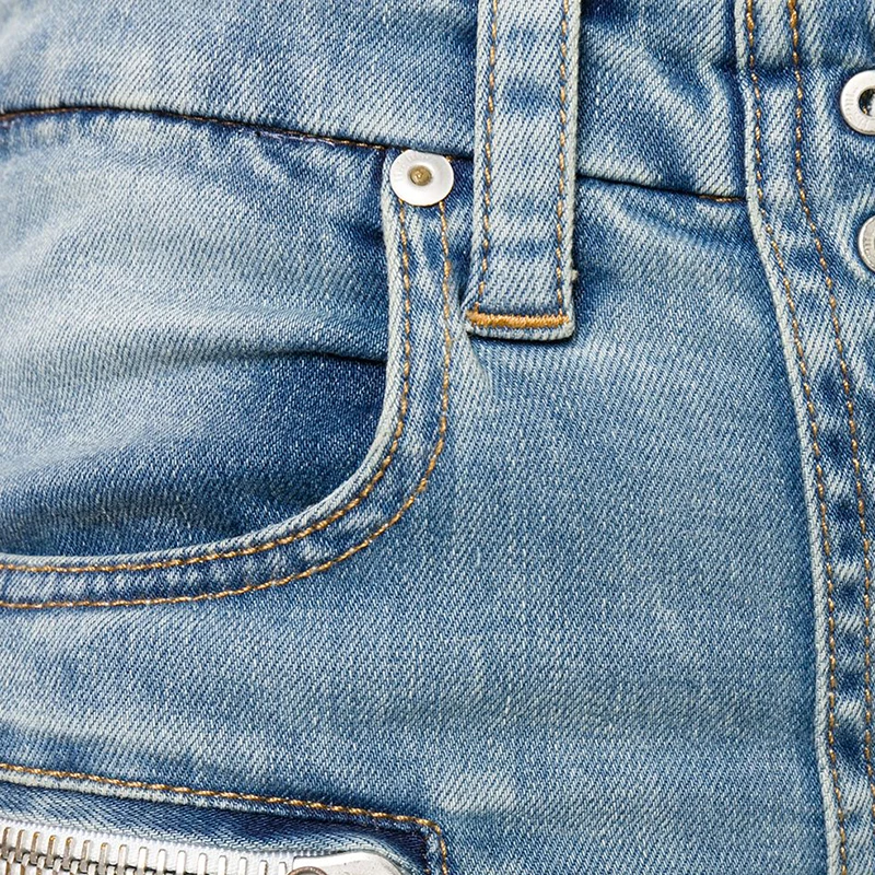 

VGH Denim Cross Pants For Women High Waist Patchwork Pocket Casual Streetwear Pants Female Fashion New Clothing 2021 Spring Tide