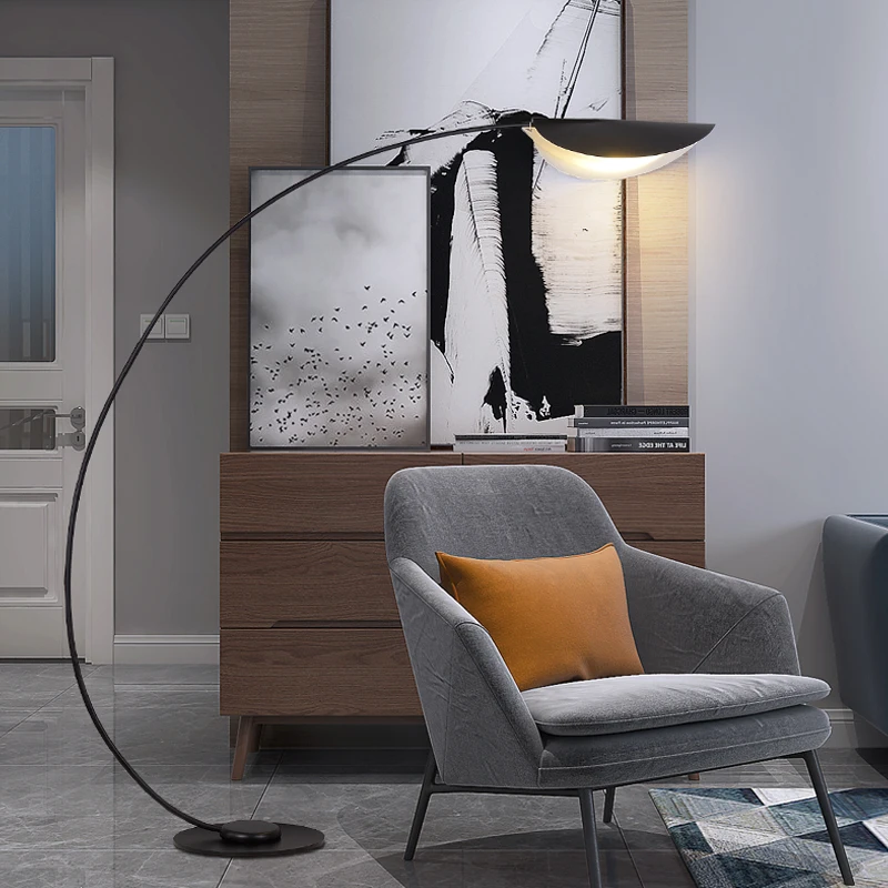 Nordic Minimalist Designer Floor Lamps Creative Atmosphere Living Room Sofa Arc Line Fishing Lamp Study Decoration Lights | Освещение