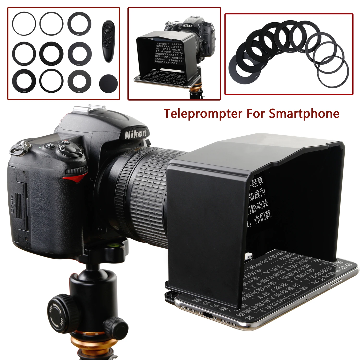Смартфон с телеподсказкой для iPhone X XS XR 7 8 Huawei P30 PRO Samsung телефон Sony Canon Nikon DSLR камера