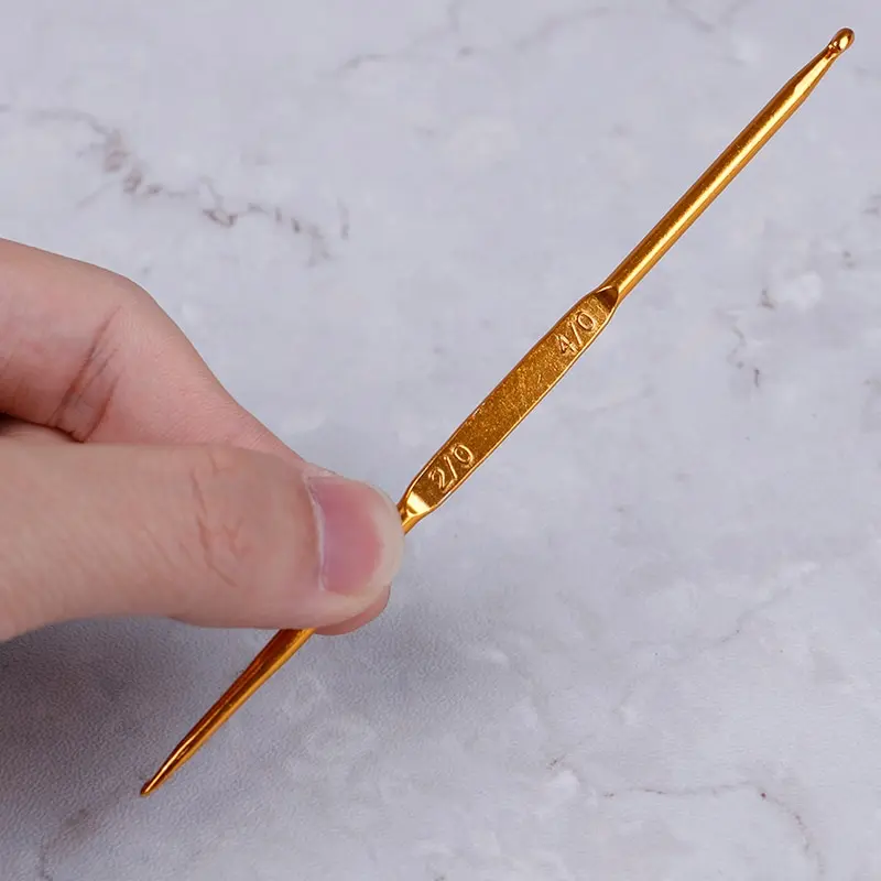 6Pcs/Set Weave Craft Sweater Knitting Metal Handle Needles Golden Alumina Double End Crochet Hook Needle Set | Дом и сад