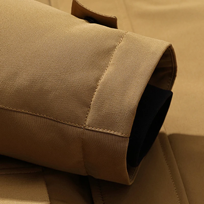 Мужской зимний пуховик с капюшоном средней длины на белом утином пуху | Мужская