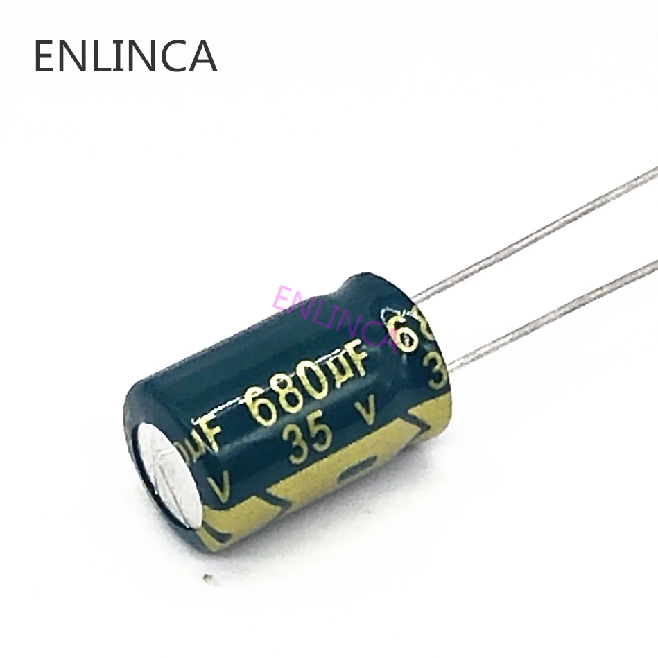 

60pcs/lot T07 Low ESR/Impedance high frequency 35v 680UF aluminum electrolytic capacitor size 10*15 680UF35V 20%