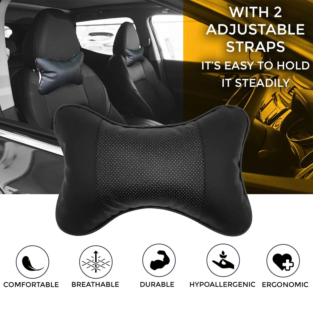 Автомобильная подушка на подголовник удобная массажная двойного назначения для