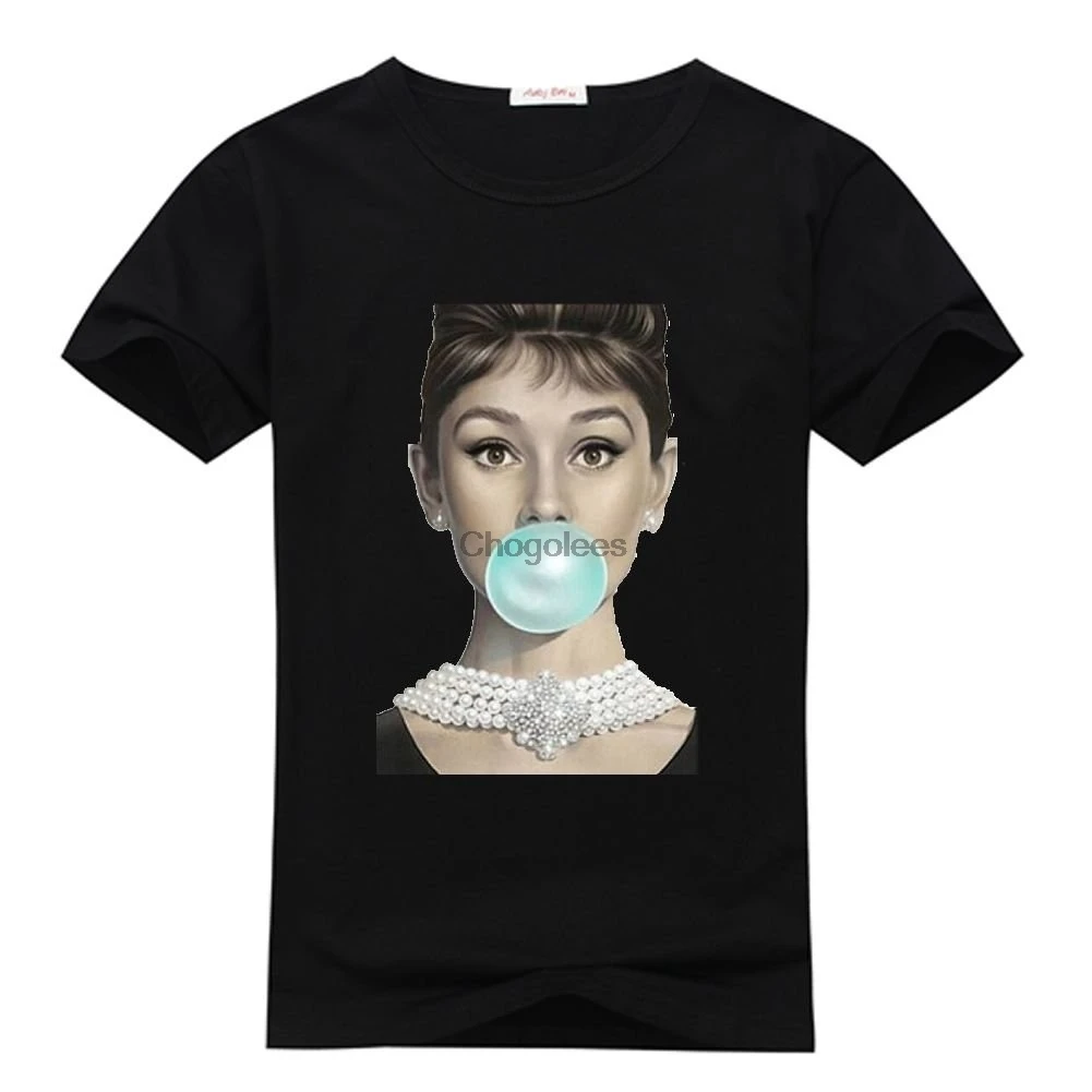 Футболка с цитатами Одри Хепберн Женская Классическая хлопковая футболка на