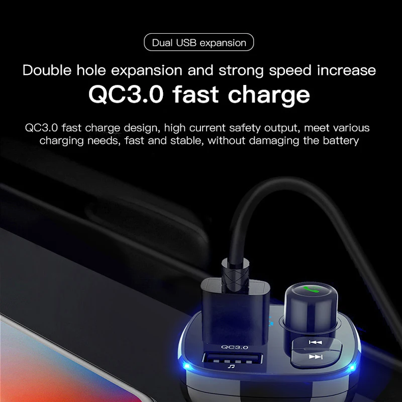 Bluetooth fm-передатчик для автомобиля беспроводной автомобильный радиопередатчик