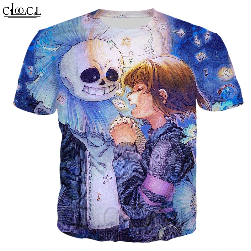 Новинка 2021 футболка CLOOCL Game Undertale для мужчин и женщин большого размера с 3D принтом
