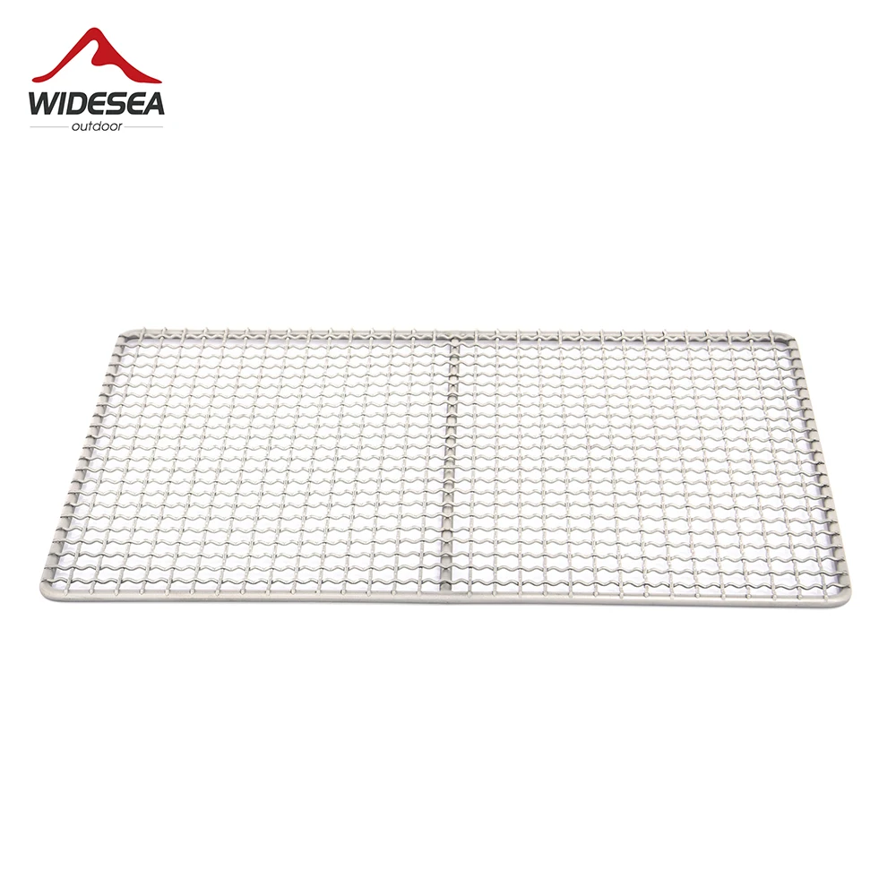 Widesea Titanium Charcoal BBQ Grill Tray Net for Camping Beach Picnic Barbecue Desk Tabletop Cooking utensils Outdoor Equipment