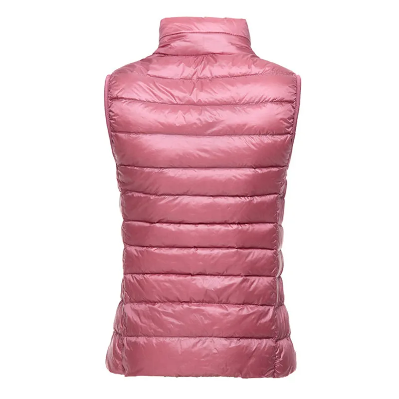 

WSYORE Plus Size Sleeveless Duck Down Short Jacket New Women Vest Ultra Light Jacket Women Slim Down Coat Female NS800