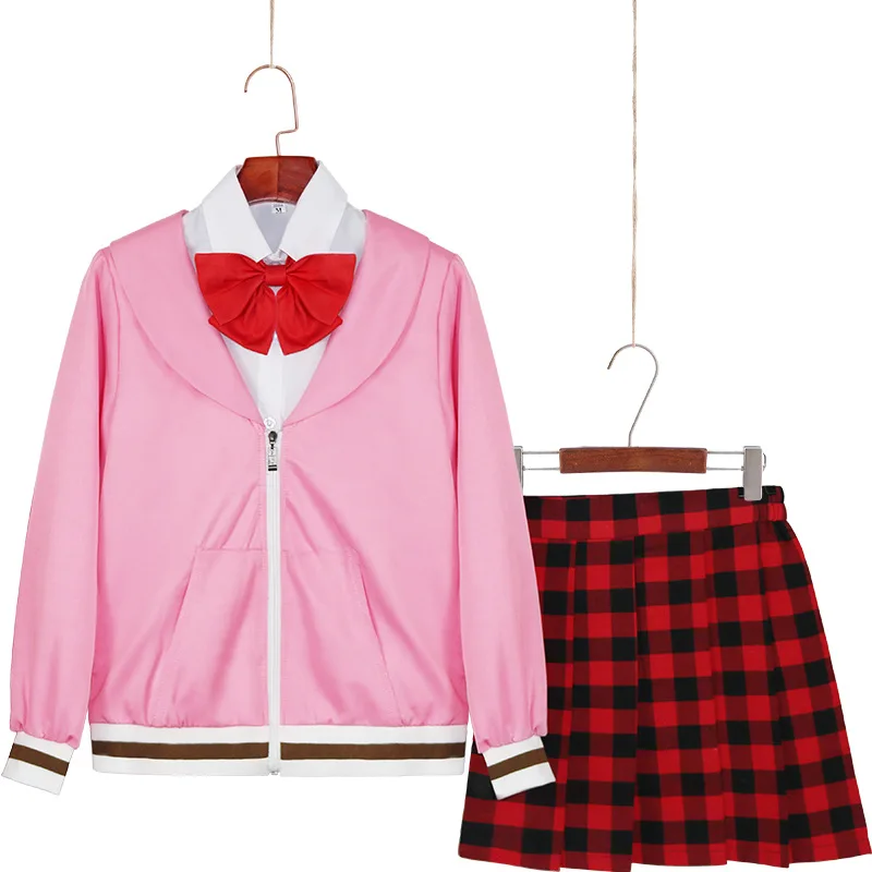 

Комплект японской униформы JK из 4 предметов, пальто для девочек, рубашка, юбка, школьная Женская Новинка, косплей, аниме, старшая школа, костю...