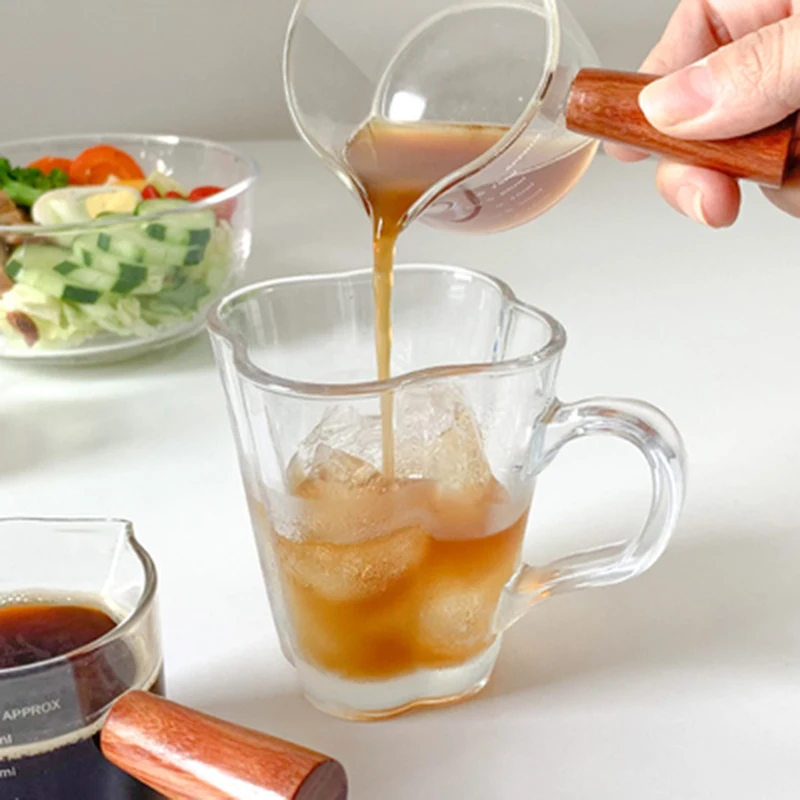 Новинка 200 мл прозрачная стеклянная кофейная чашка с четырьмя листьями клевера