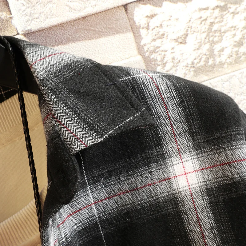 

Men's Plaid Long-sleeved Shirt Men and Women COUPLE'S Spring and Autumn Loose-Fit Mixed Colors Hip Hop Trend Thin Shirt Dropship