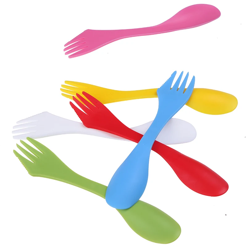 Outdoor Spork 3 In 1 Spoon Fork Cutter Travel Camping Hiking Picnic Utensils Plastic Combo Travelling Gadget Cutlery | Спорт и
