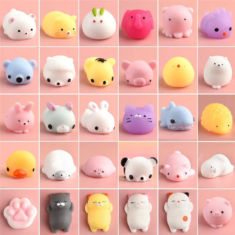 20Pcs Animal Squishies Toys Easter Egg Fillers Squishy Panda Cat Paw Cute Mini Soft Squeeze Stress Reliever Balls | Игрушки и хобби
