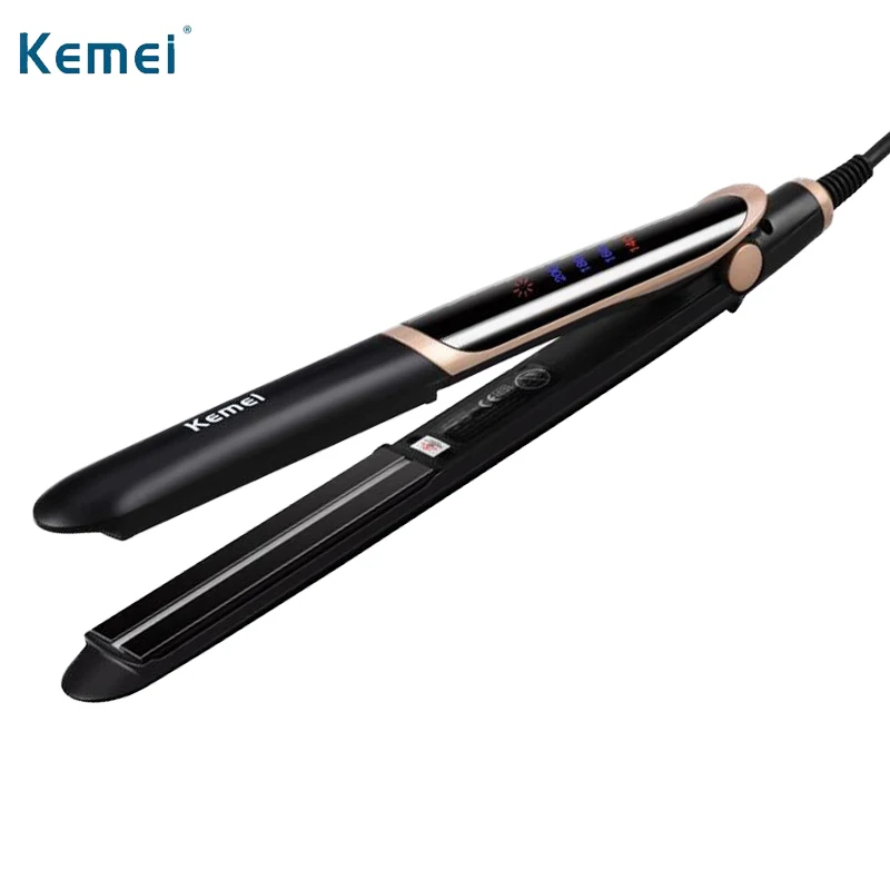 Kemei цифровые выпрямители 220-240 в плоский утюжок для завивки волос выпрямитель для волос Быстрый нагрев бигуди KM-2219