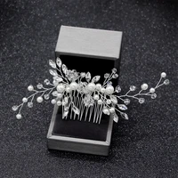 crystal bride for women bridal wedding hair accessories pearl flower headband handmade hairband beads hair comb decoration