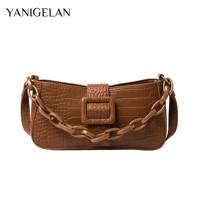 

Fashion Crocodile Pattern Bag MINI PU Leather Shoulder Crossbody Pack For Women Chain Designer Luxury Handbag Female Travel Tote