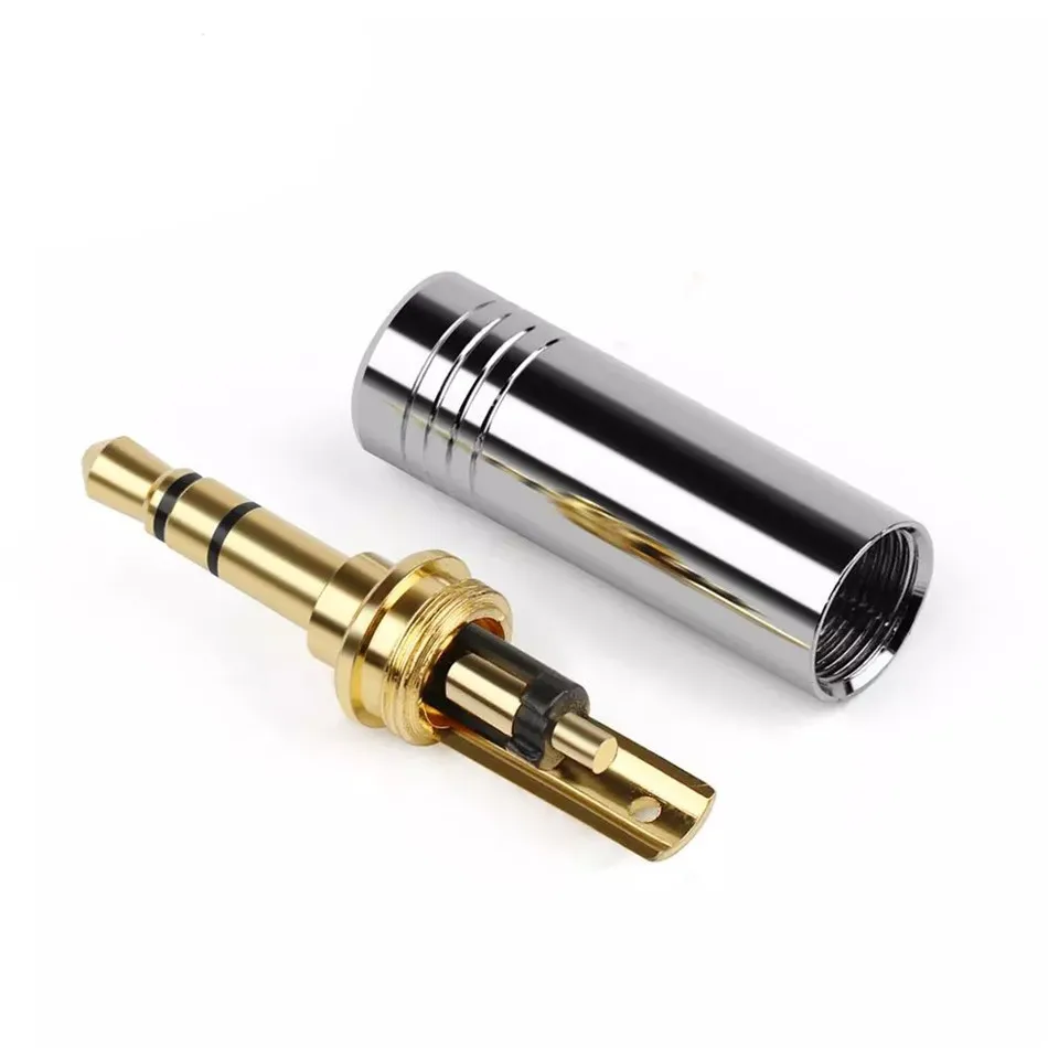 Разъемы 3 5 мм аудиоадаптер полюсное стерео алюминиевое позолоченное штекерное