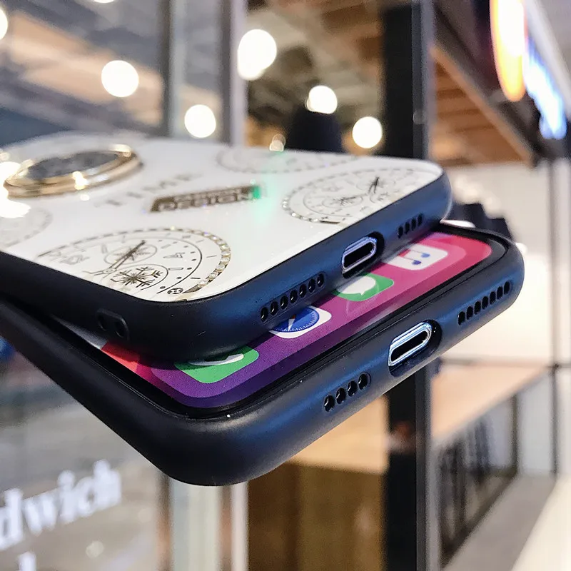 

KONSMART Luxury Glitter Fashion Jewelled Case For iPhone 11 Pro X XR XS MAX Cover For iPhone 6 7 8Plus 3D Time Deer Ring Bracket