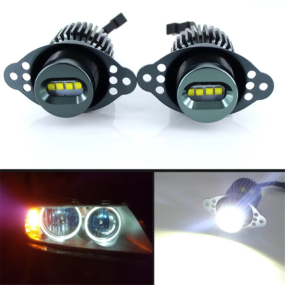 

2pcs 80W LED Angel Eyes Halo Marker Ring Light Bulb Canbus For BMW E90 E91 318i LCI 09-11 Car Front Side Light Bulb