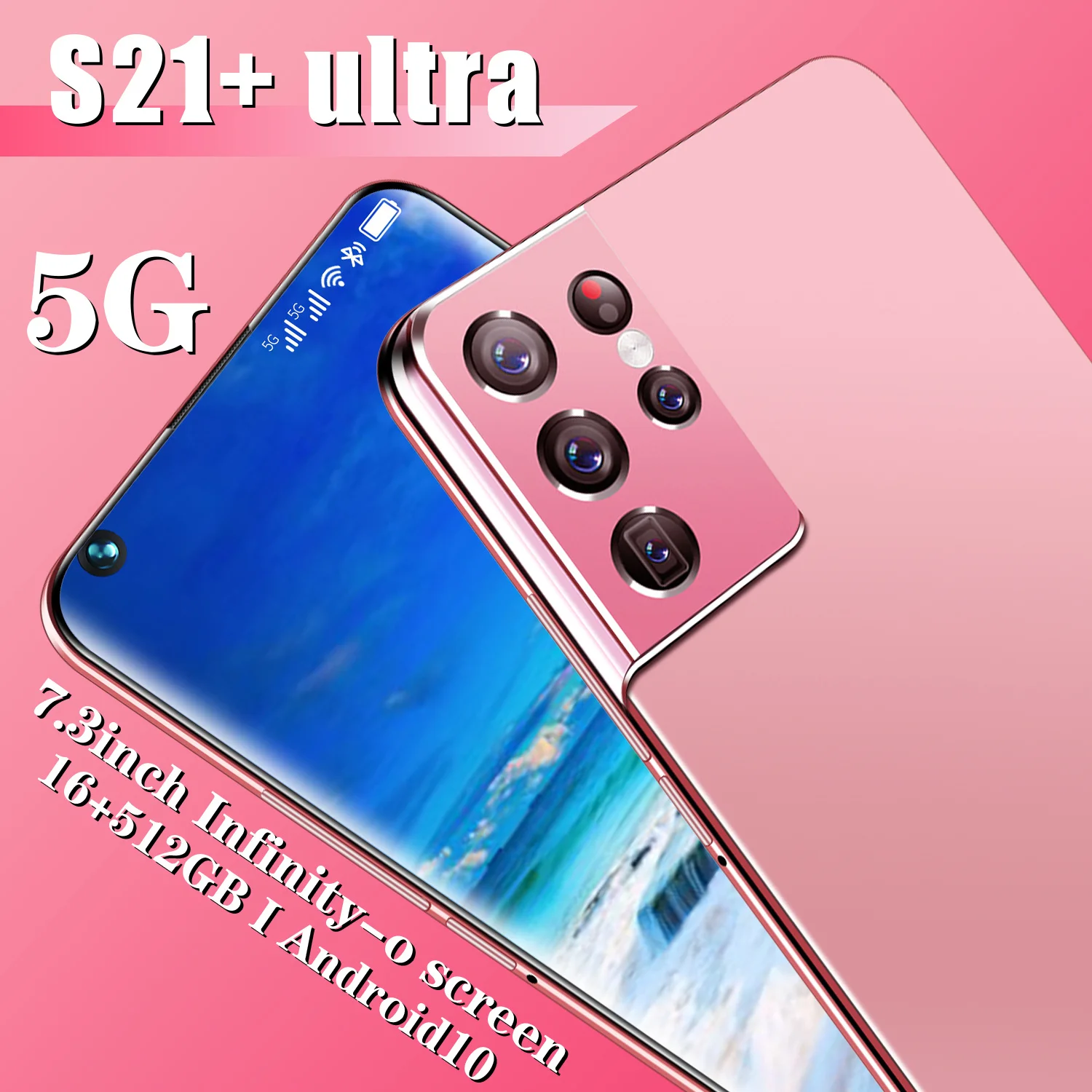 

New Arrival S21Ultra 16GB+512GB 7.3 Inch 24MP+48MP 6800mAh Battery 10 Core 5G LTE Bands Andriod 10.0 GPS Smart Phone Cellpphones