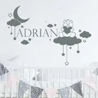 Настенный стикер с изображением мишки тедди, пользовательское имя, наклейка на стену в детскую облачную звезду, украшение для девочек, декор для стен комнаты JH640
