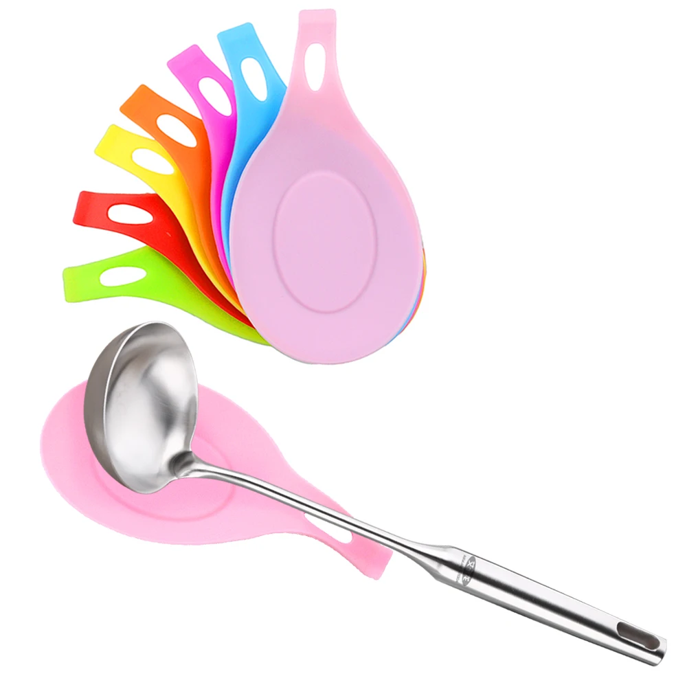 Силиконовая изоляционная ложка для отдыха термостойкий стеклянный поднос