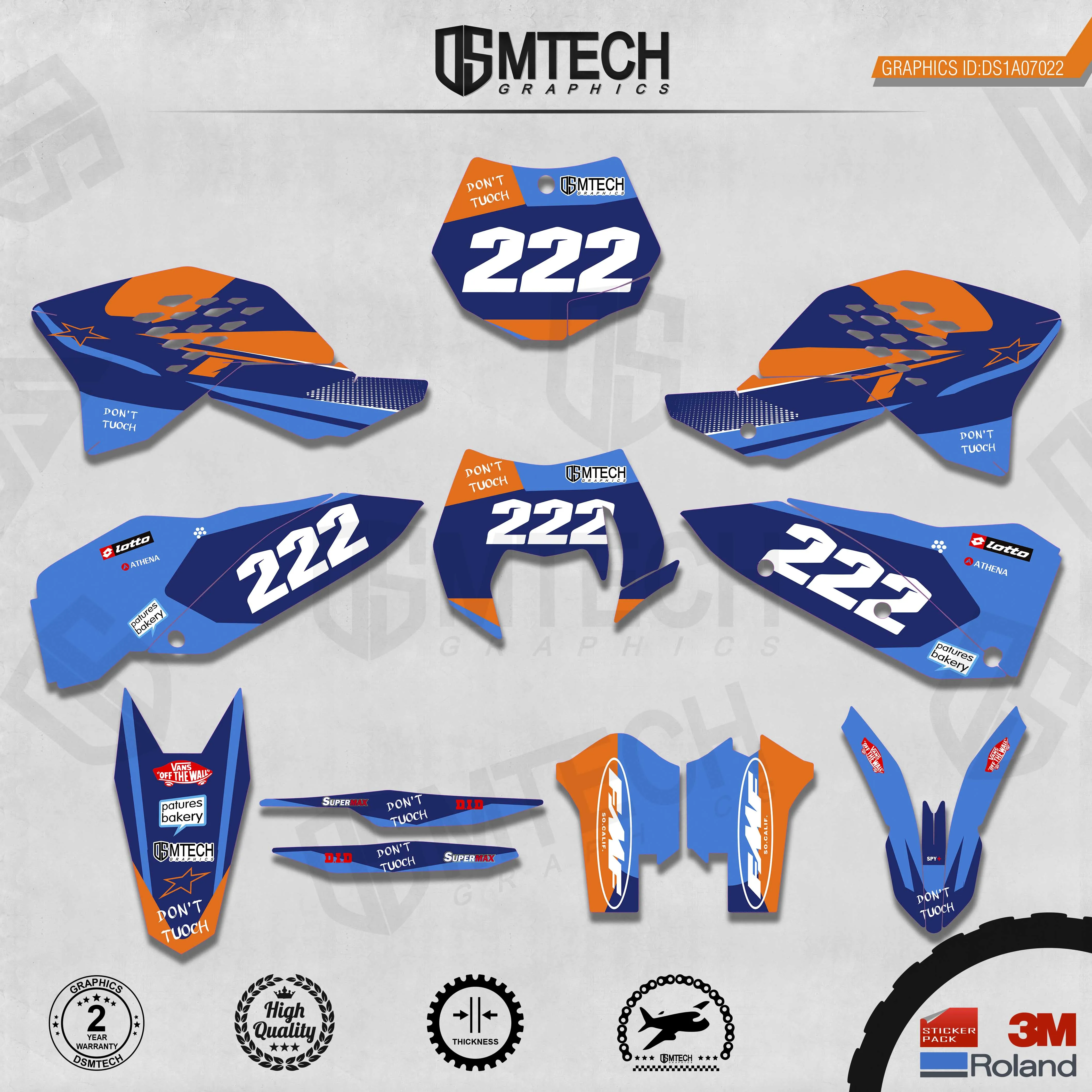 DSMTECH Customized Team Graphics Backgrounds Decals 3M Custom Stickers For 2007-2010 SXF 2008-2011EXC  022