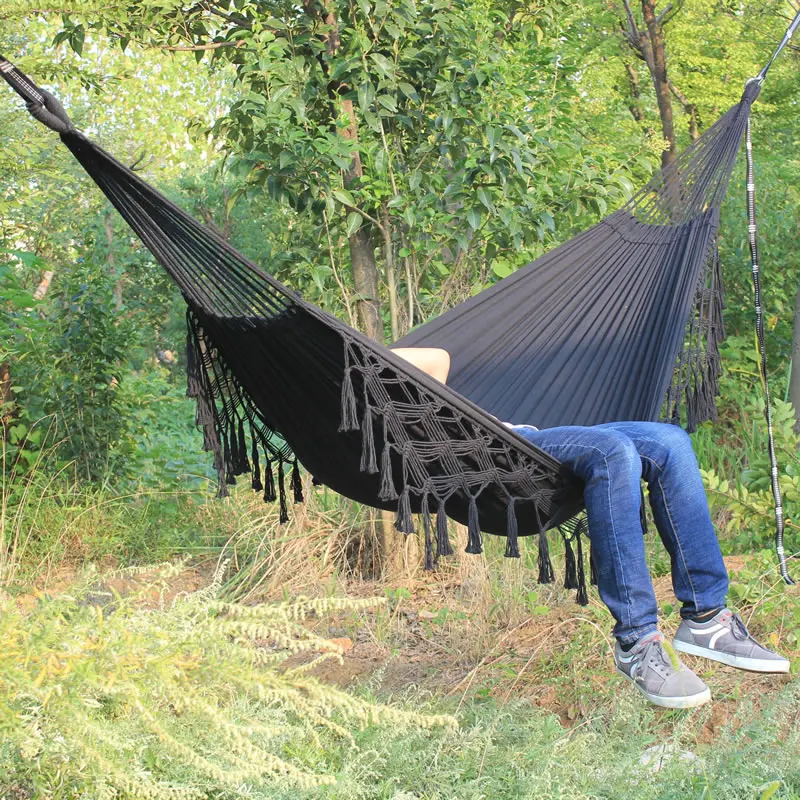 Гамак с бахромой гамак-стул из макраме уличный белый в богемном стиле кемпинг