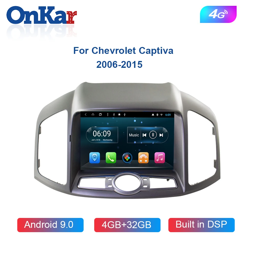 Автомобильный DVD-плеер ONKAR Android 9 0 для Chevrolet Captiva 2006-2015 GPS-навигация 4 Гб + 32
