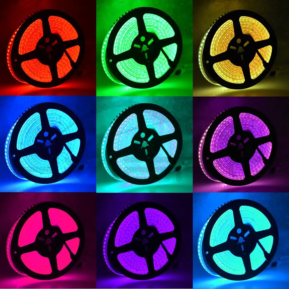 Светодиодная лента RGB водонепроницаемая 5050 5 м 600LED Домашний Светильник гибкая