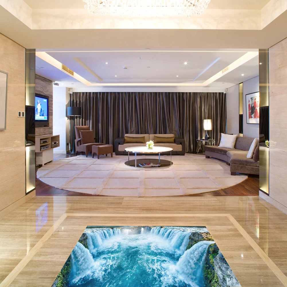 3D наклейка на пол с изображением водопада съемная настенная виниловые