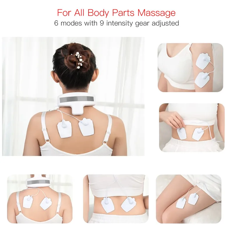 Беспроводной 3D импульсный массаж шеи электрический горячий компресс шейного