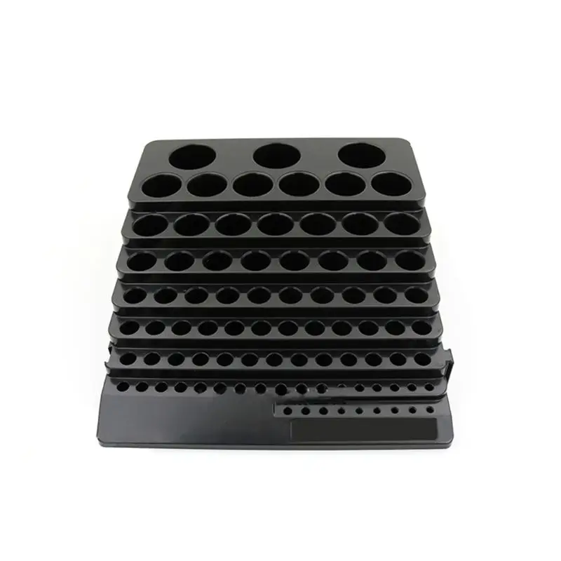 

R9UF Black Drill Bit Storage Box Milling Cutter Drill Finishing Holder Organizer Case Box for Home DIY Woodworking Use Supplies