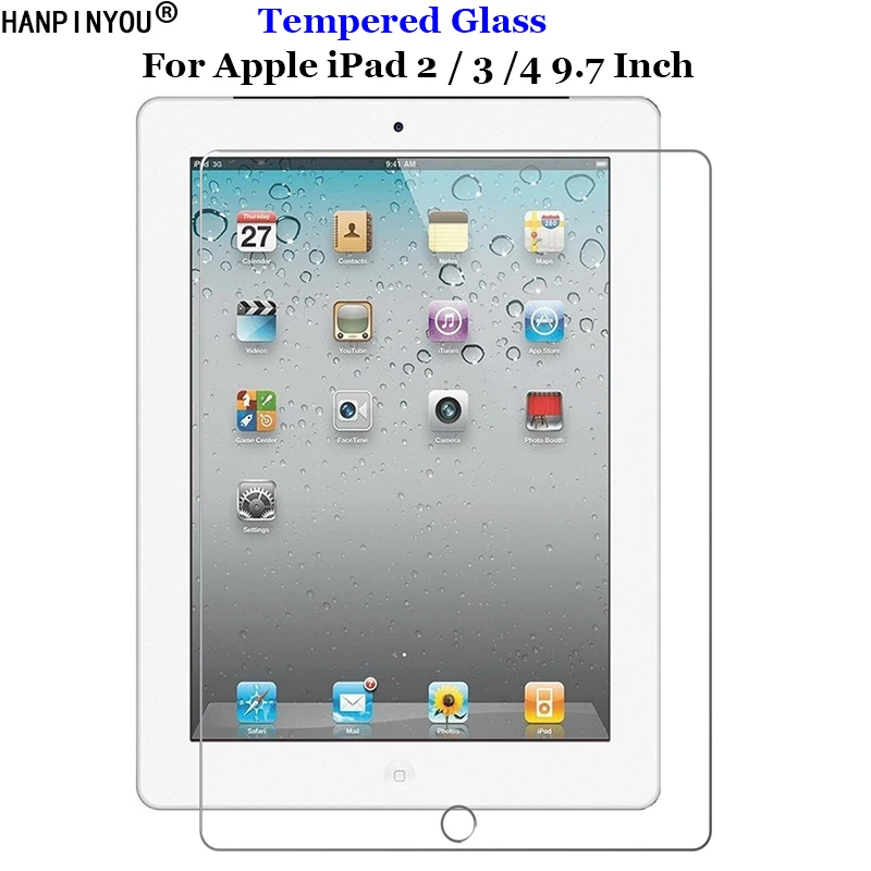 Закаленное стекло 9H 2.5D для Apple iPad 2 / 3 4 A1395 A1396 A1397 A1416 A1430 A1403 A1458 A1459 защитная пленка