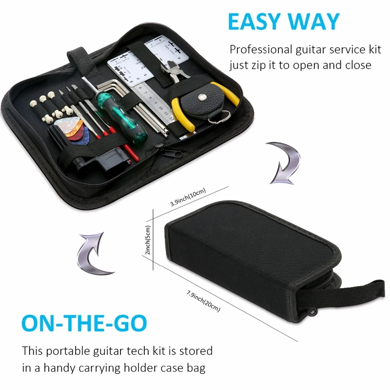 

Guitar Repairing Tool Maintenance Cleaning Tool Kit String Organizer Action Ruler Gauge Measuring Tool for Guitar