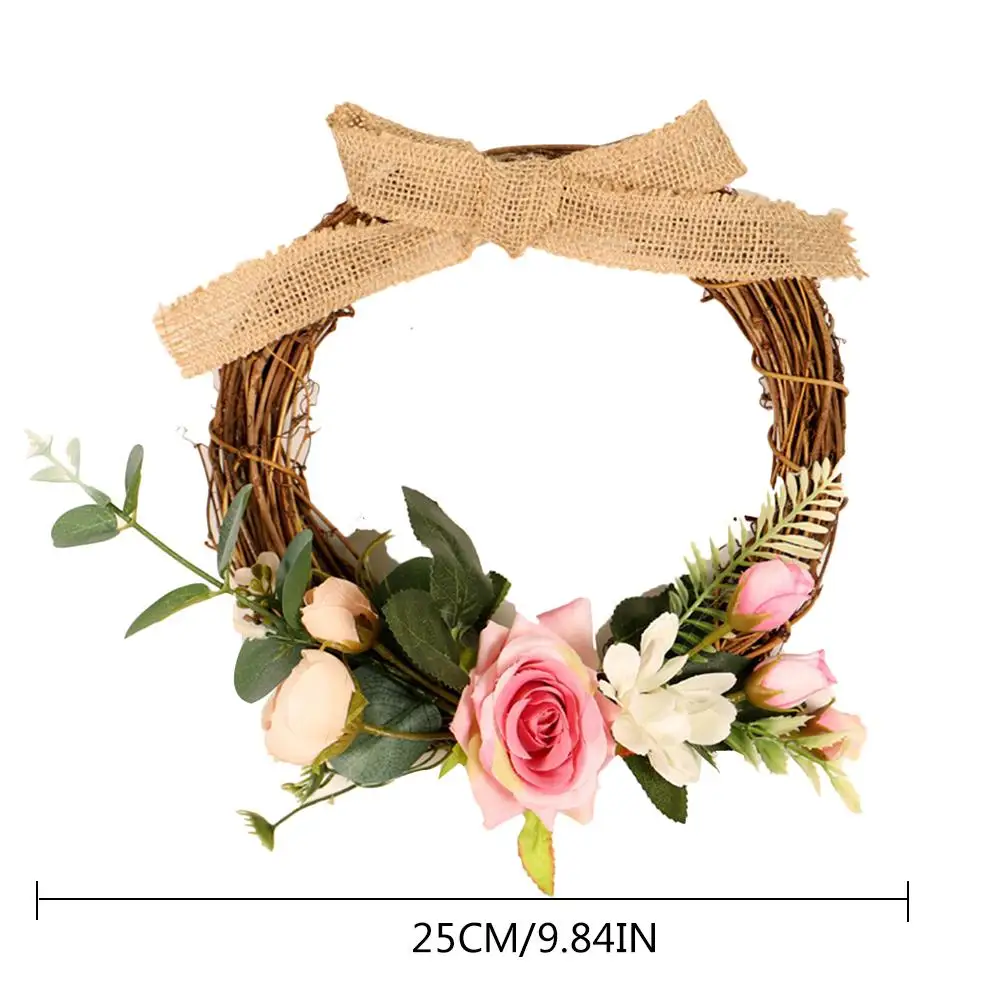 Венок из мешковины с узлом розы День Святого Валентина свадебное украшение для