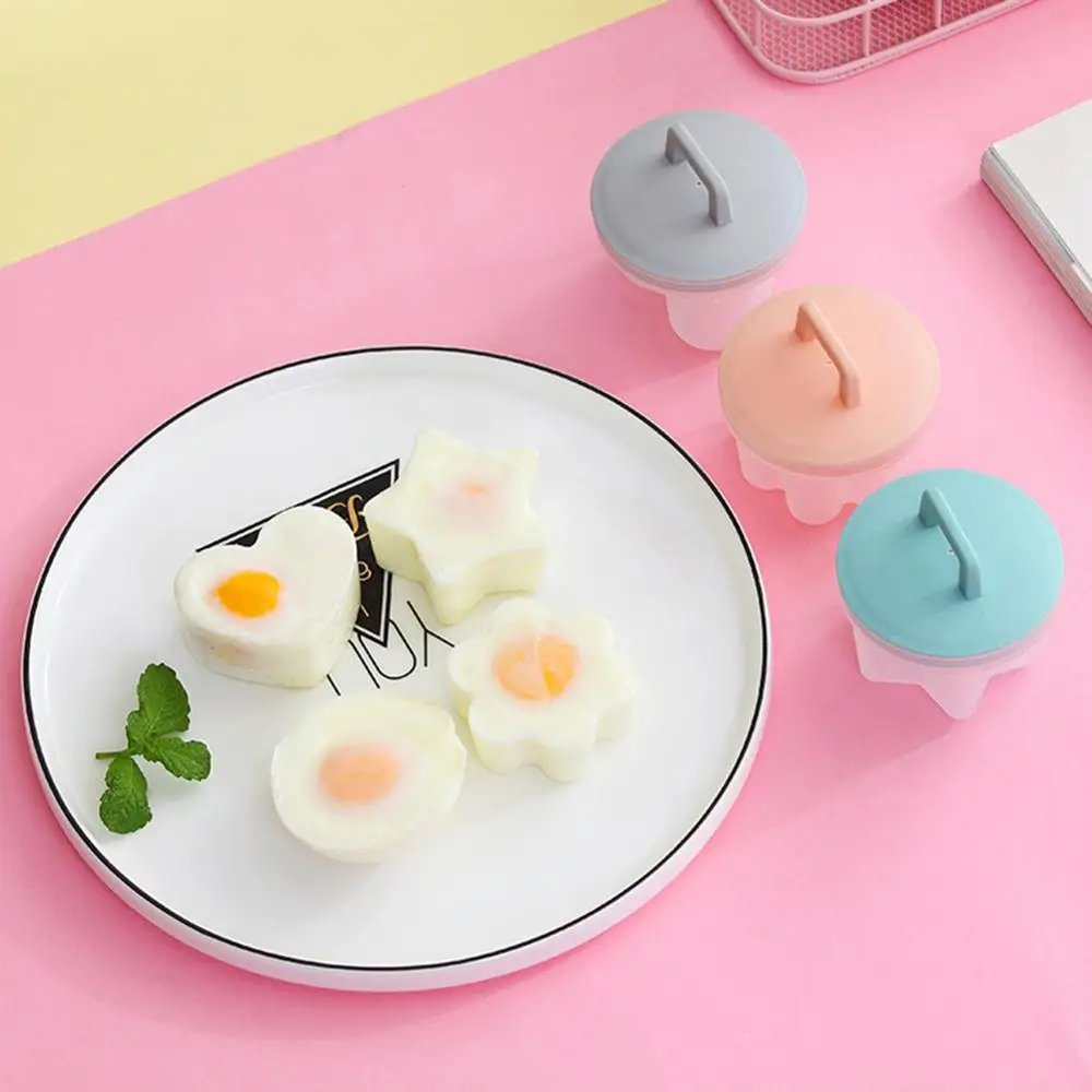 

Worth buying 4 pieces / set lovely egg boiler plastic egg boiler set kitchen egg boiler tool egg mold with cover brush pancake m