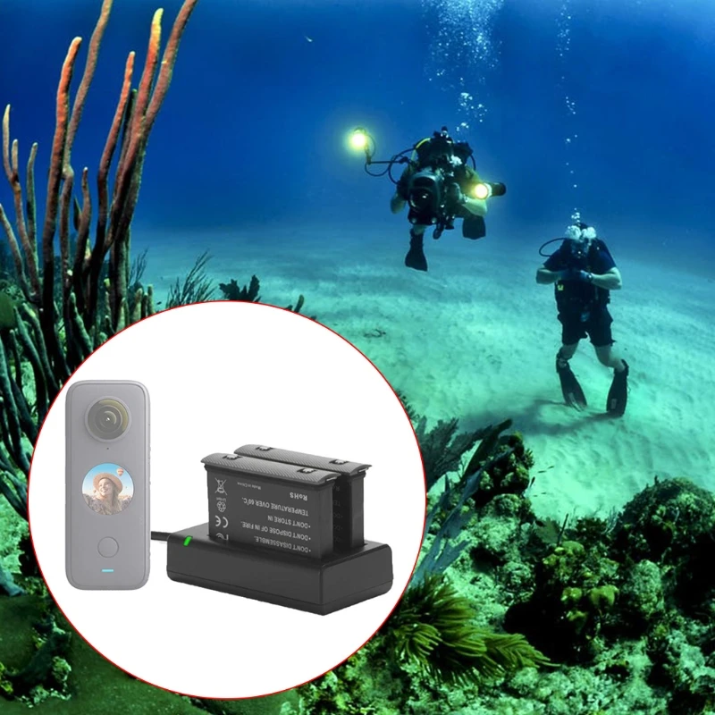 

67JA For Insta 360 ONE X Rechargeable Lithium Battery Camera Charger Accessories Kits with Charing Cable